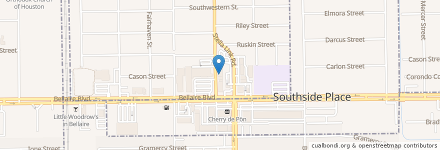 Mapa de ubicacion de Fajita Pete's en 美利坚合众国/美利堅合眾國, 得克萨斯州 / 德克薩斯州 / 德薩斯州, 休斯敦, Harris County, West University Place.