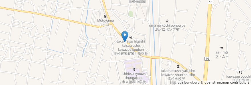 Mapa de ubicacion de 高松信用金庫 en 일본, 가가와현, 高松市.