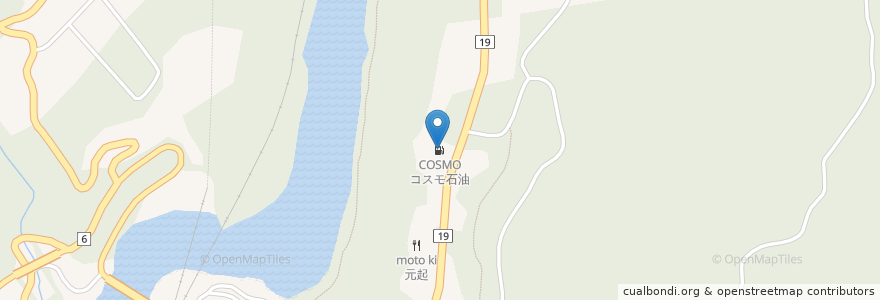 Mapa de ubicacion de コスモ石油 en 日本, 岐阜県, 中津川市.