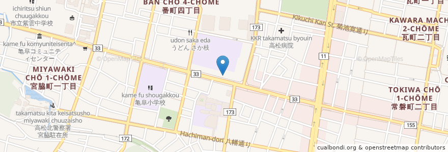 Mapa de ubicacion de 幡内科消化器科医院 en Япония, Кагава, 高松市.