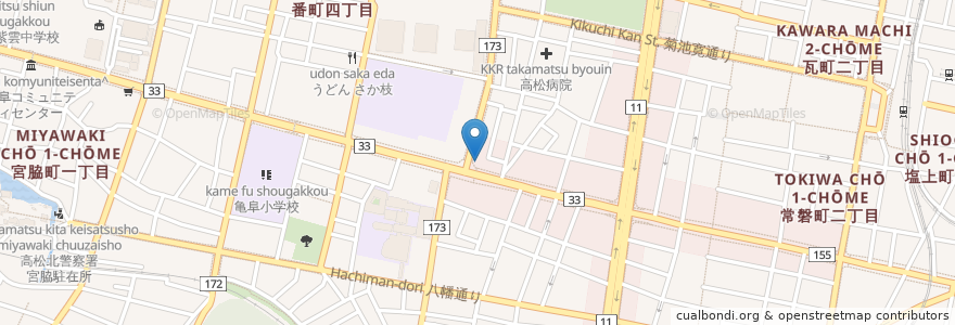 Mapa de ubicacion de 高松信用金庫 en Japón, Prefectura De Kagawa, Takamatsu.