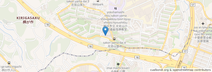 Mapa de ubicacion de 左近山クリニック en Japón, Prefectura De Kanagawa, Yokohama, 旭区.