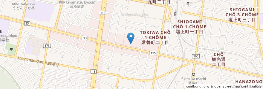 Mapa de ubicacion de 琴平神社 en Japón, Prefectura De Kagawa, Takamatsu.