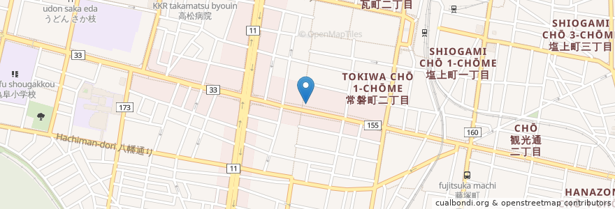 Mapa de ubicacion de 百十四銀行 en Giappone, Prefettura Di Kagawa, 高松市.