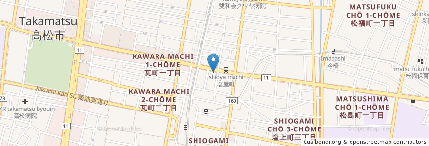 Mapa de ubicacion de 真弓皮膚泌尿器科 en 日本, 香川县, 高松市.