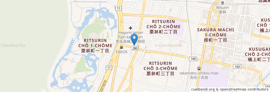 Mapa de ubicacion de 高松信用金庫 en Jepun, 香川県, 高松市.