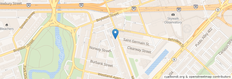 Mapa de ubicacion de HAJU Kitchen en États-Unis D'Amérique, Massachusetts, Suffolk County, Boston.