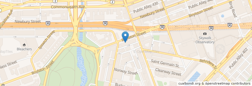 Mapa de ubicacion de J.P.Licks en Amerika Syarikat, Massachusetts, Suffolk County, Boston.