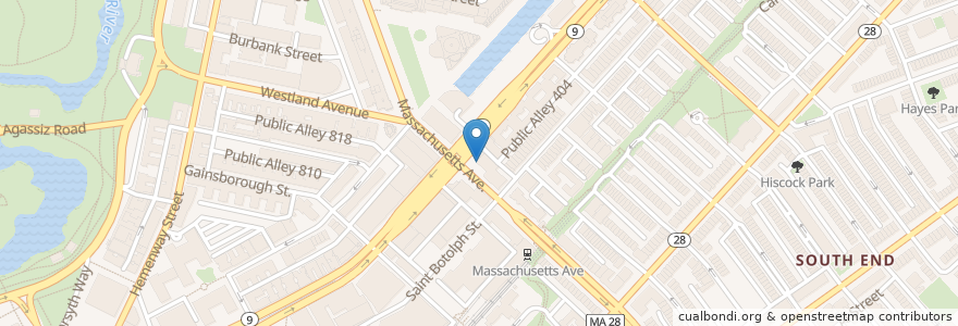 Mapa de ubicacion de Lucy Ethiopian Cafe en الولايات المتّحدة الأمريكيّة, ماساتشوستس, مقاطعة سوفولك, بوسطن.