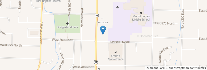 Mapa de ubicacion de McDonald's en 미국, 유타 주, Cache County, Logan.