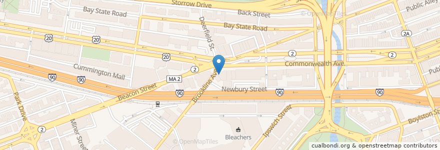 Mapa de ubicacion de Bank of America en Stati Uniti D'America, Massachusetts, Suffolk County, Boston.