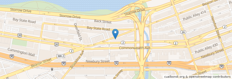 Mapa de ubicacion de Chabad House en États-Unis D'Amérique, Massachusetts, Suffolk County, Boston.