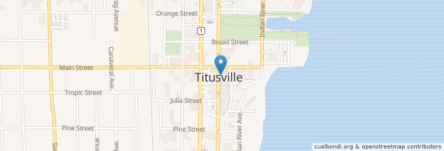 Mapa de ubicacion de Faith City Church en United States, Florida, Brevard County, Titusville.