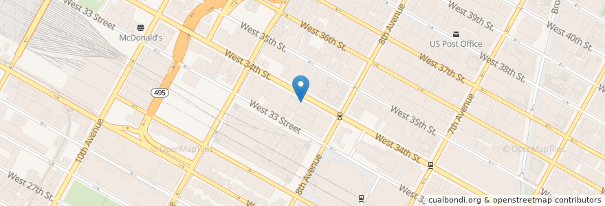 Mapa de ubicacion de Five Guys en الولايات المتّحدة الأمريكيّة, نيويورك, New York, New York County, Manhattan, Manhattan Community Board 4.