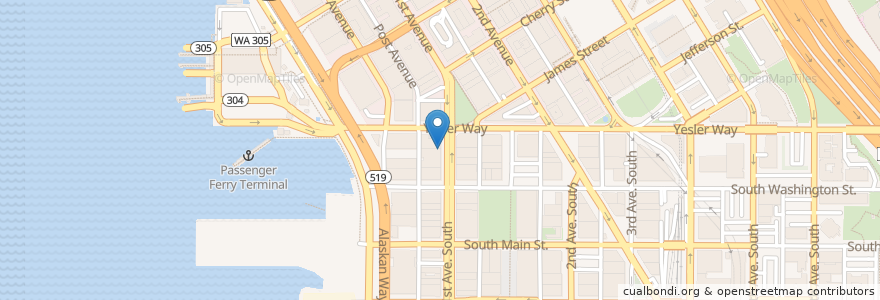 Mapa de ubicacion de Jujubeet - Pioneer Square en États-Unis D'Amérique, Washington, King County, Seattle.