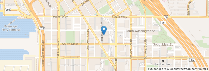 Mapa de ubicacion de Pioneer Square Clinic en Соединённые Штаты Америки, Вашингтон, King County, Seattle.