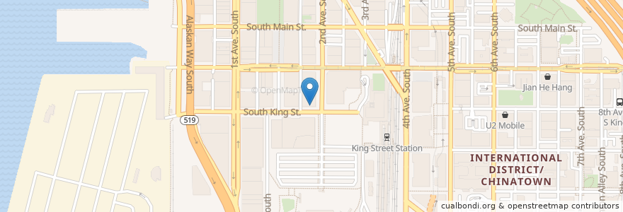 Mapa de ubicacion de The Lodge Sports Grille en Vereinigte Staaten Von Amerika, Washington, King County, Seattle.
