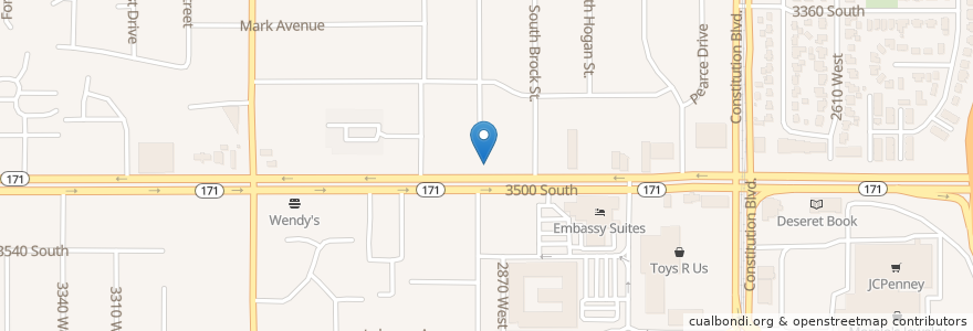 Mapa de ubicacion de Apollo Burger en Verenigde Staten, Utah, Salt Lake County, West Valley City.