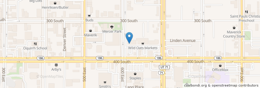 Mapa de ubicacion de Tony Burgers en Estados Unidos De América, Utah, Salt Lake County, Salt Lake City.