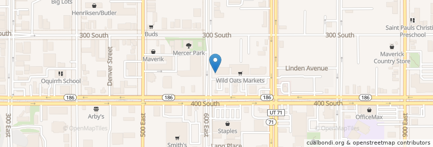 Mapa de ubicacion de Cafe Zupas en アメリカ合衆国, ユタ州, Salt Lake County, Salt Lake City.