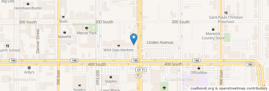 Mapa de ubicacion de Noodles & Company en الولايات المتّحدة الأمريكيّة, يوتا, Salt Lake County, Salt Lake City.