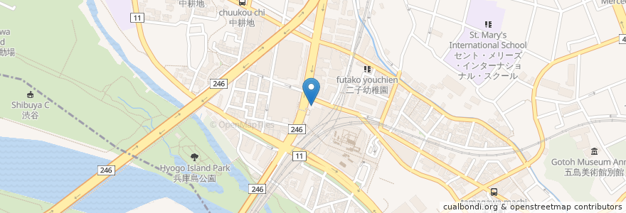 Mapa de ubicacion de 新生銀行 en Japonya, 東京都, 世田谷区.
