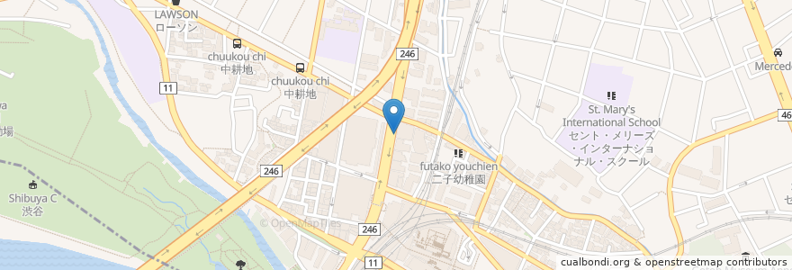 Mapa de ubicacion de 九つ井 en 日本, 东京都/東京都, 世田谷区.