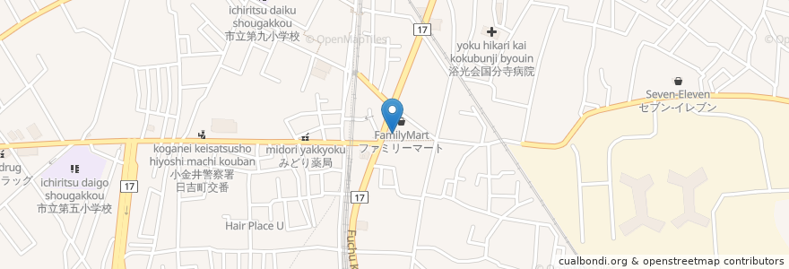 Mapa de ubicacion de グラッチェガーデンズ en اليابان, 東京都, 国分寺市.
