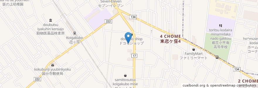 Mapa de ubicacion de ブロンコビリー en Japan, Tokio, 国分寺市.