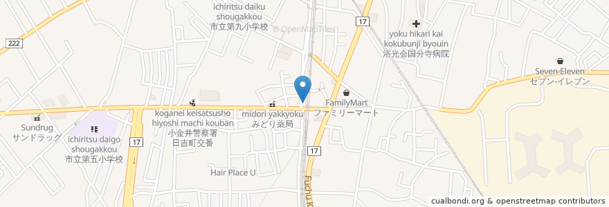 Mapa de ubicacion de 浅野薬局 en Japan, Tokyo, Kokubunji.