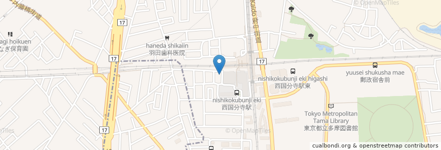 Mapa de ubicacion de めでた屋 en Japonya, 東京都, 国分寺市.