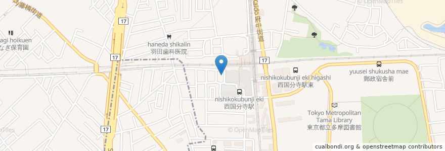 Mapa de ubicacion de 千年の宴 en 日本, 東京都, 国分寺市.