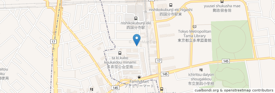 Mapa de ubicacion de ぼんまり en 日本, 東京都, 国分寺市, 府中市.