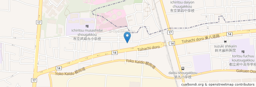 Mapa de ubicacion de ここはすでに閉店してありません en اليابان, 東京都, 府中市.