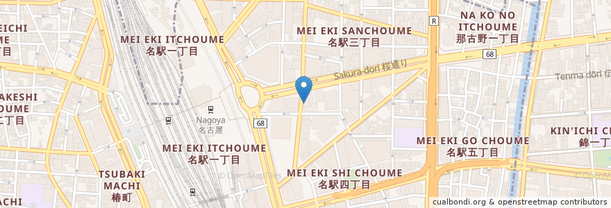Mapa de ubicacion de スパゲッティハウスチャオ en اليابان, 愛知県, 名古屋市, 中村区.