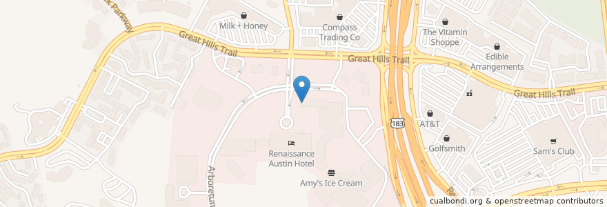 Mapa de ubicacion de Zoës Kitchen en États-Unis D'Amérique, Texas, Travis County, Austin.
