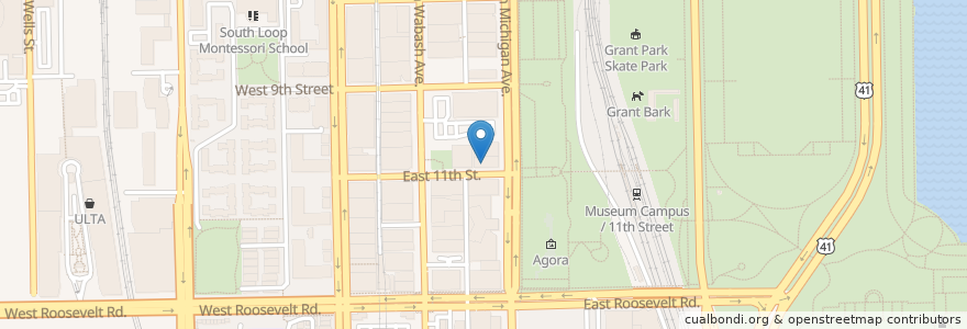 Mapa de ubicacion de 1130 South Michigan Garage en Amerika Syarikat, Illinois, Chicago.
