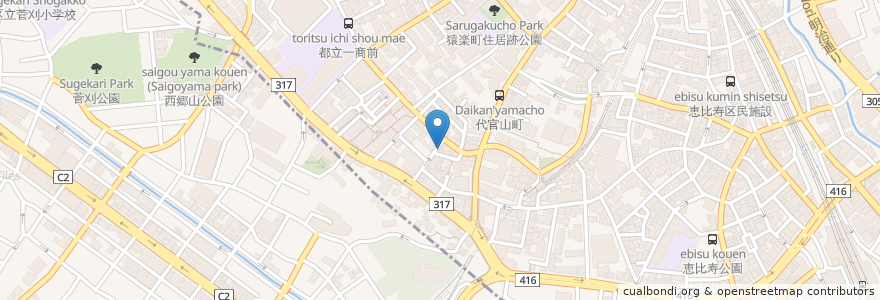 Mapa de ubicacion de 中歯科 en Giappone, Tokyo, 目黒区.