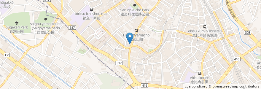 Mapa de ubicacion de Post box en Japão, Tóquio, 目黒区.