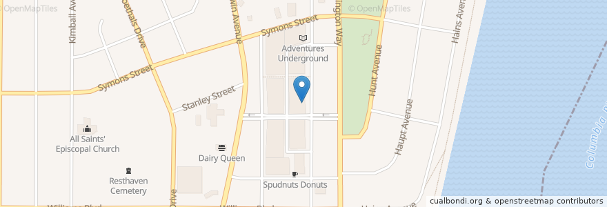 Mapa de ubicacion de Ray's Golden Lion Restaurant en الولايات المتّحدة الأمريكيّة, واشنطن, Benton County, Tri-Cities, Richland.