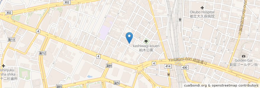 Mapa de ubicacion de ラーメン凪 炎のつけめん en Japão, Tóquio, 新宿区.