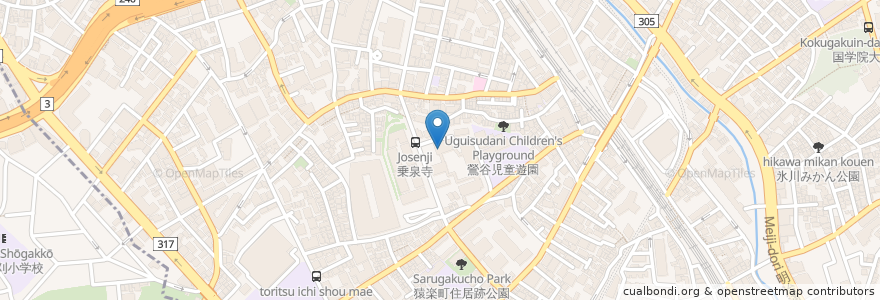 Mapa de ubicacion de 乗泉寺 en Japonya, 東京都, 渋谷区.