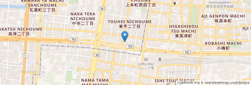 Mapa de ubicacion de 大阪王将 en Jepun, 大阪府, 大阪市, 天王寺区, 中央区.