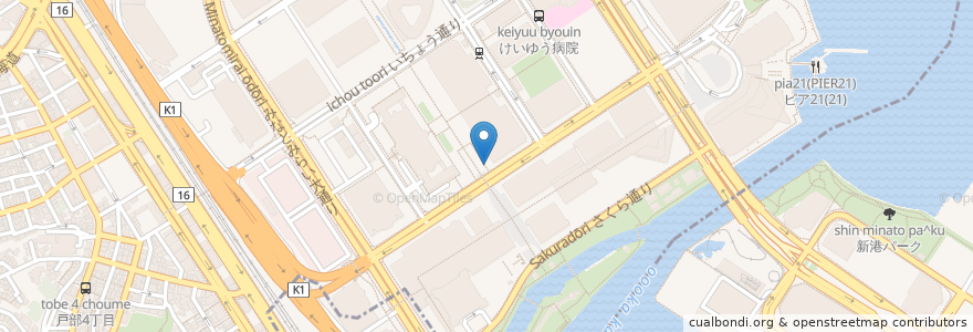 Mapa de ubicacion de ドトール みなとみらい駅店 en Japonya, 神奈川県, 横浜市, 西区.