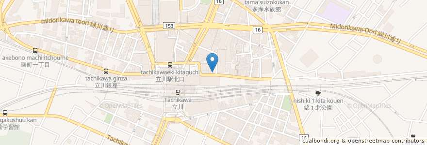 Mapa de ubicacion de ルノアール en اليابان, 東京都, 立川市.