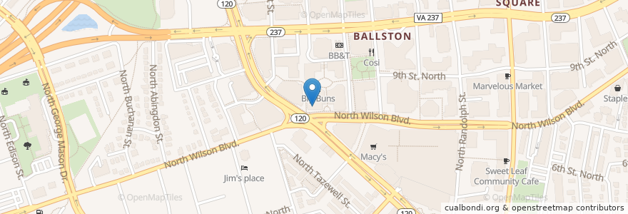 Mapa de ubicacion de PNC Bank en United States, Virginia, Arlington County, Arlington.