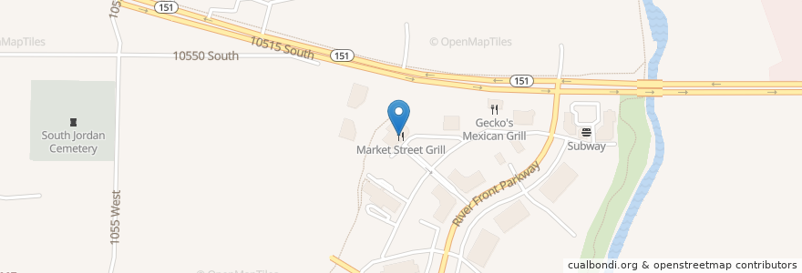 Mapa de ubicacion de Market Street Grill en 美利坚合众国/美利堅合眾國, 犹他州 / 猶他州, Salt Lake County, South Jordan.