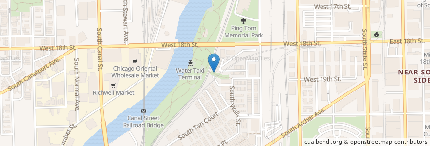 Mapa de ubicacion de Wells St & 19th St en United States, Illinois, Chicago.
