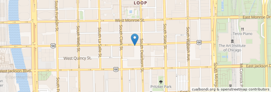 Mapa de ubicacion de Dearborn St & Adams St en United States, Illinois, Chicago.
