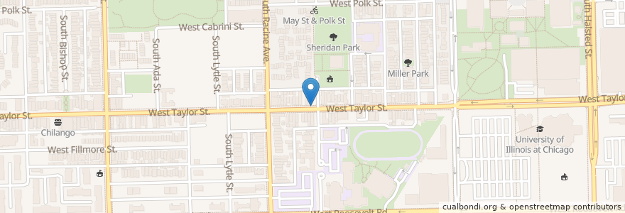 Mapa de ubicacion de May St & Taylor St en 美利坚合众国/美利堅合眾國, 伊利诺伊州 / 伊利諾州, 芝加哥.